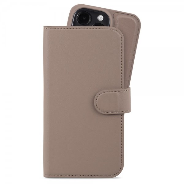 holdit iPhone 15 Pro Cover Wallet Case Magnet Plus Mocha Brown