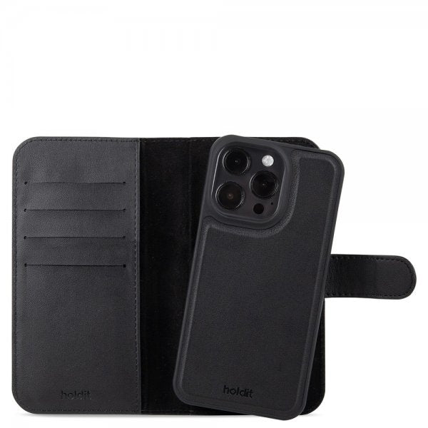 holdit iPhone 15 Pro Cover Wallet Case Magnet Plus Sort