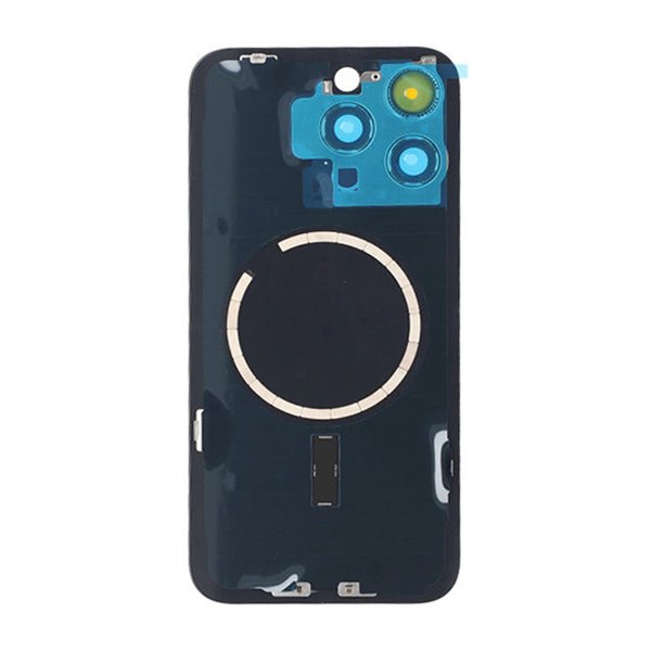 iPhone 15 Pro Max Bagsideglas med Magsafe Magnet - Sort