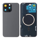 iPhone 15 Pro Max Bagsideglas med Magsafe Magnet - Sort