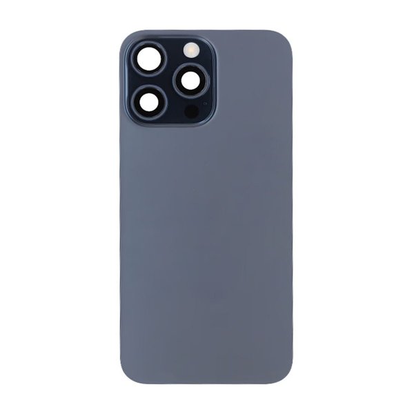 iPhone 15 Pro Max Bagside Glas Komplet OEM - Titanblå