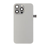 iPhone 15 Pro Max Bagside Glas Komplet OEM - Naturlig Titanium