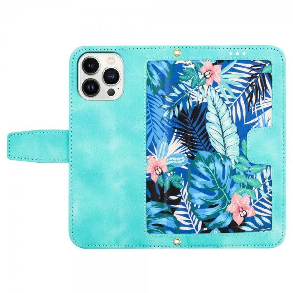 iPhone 15 Pro Max Cover Blomstermønster Grøn