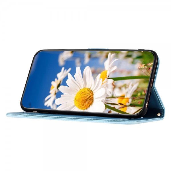 iPhone 15 Pro Max Cover Blomstermønster Lyseblå