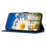 iPhone 15 Pro Max Cover Blomstermønster Mørkeblå