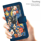 iPhone 15 Pro Max Cover Blomstermønster Mørkeblå