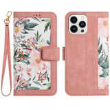 iPhone 15 Pro Max Cover Blomstermønster Rosa