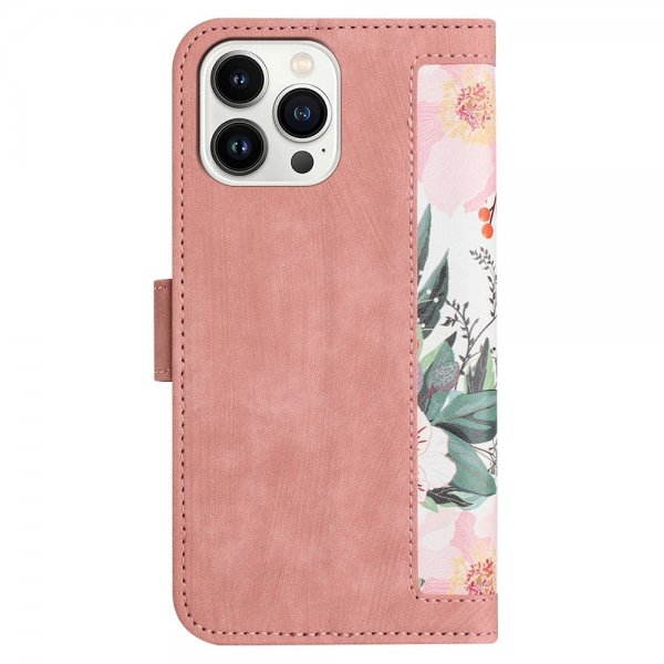 iPhone 15 Pro Max Cover Blomstermønster Rosa