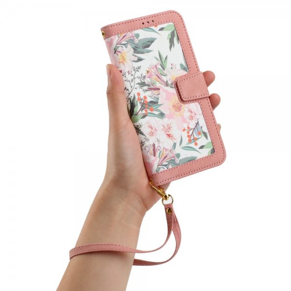 iPhone 15 Pro Max Cover Blomstermønster Rosa