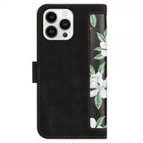 iPhone 15 Pro Max Cover Blomstermønster Sort