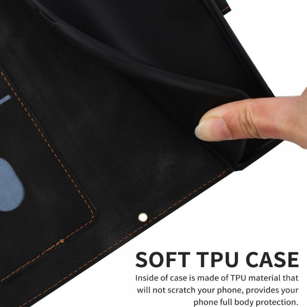 iPhone 15 Pro Max Cover Blomstermønster Sort