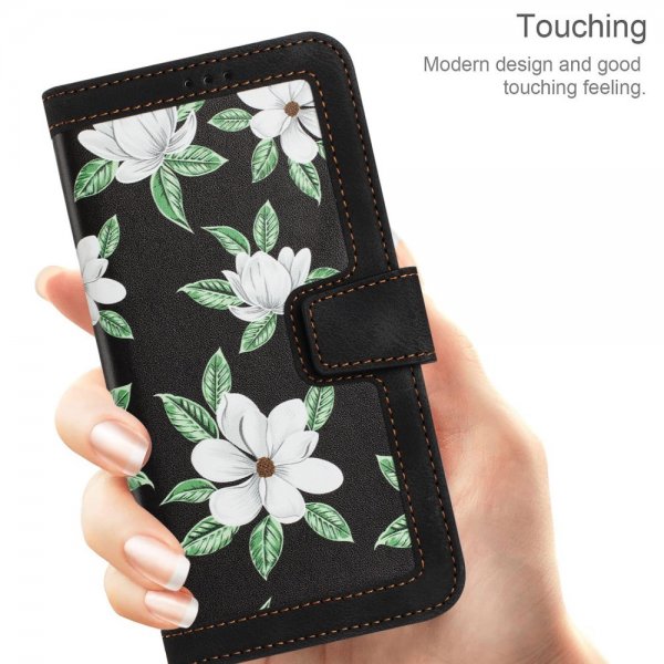 iPhone 15 Pro Max Cover Blomstermønster Sort
