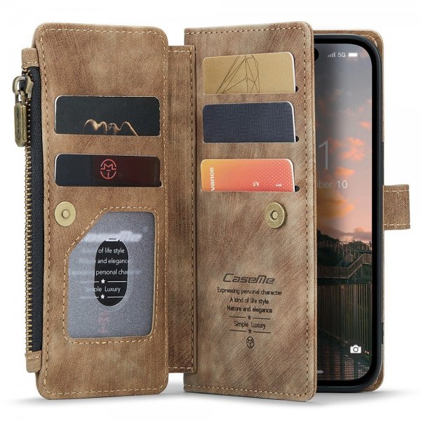 CaseMe iPhone 15 Pro Max Etui C30 Series Brun