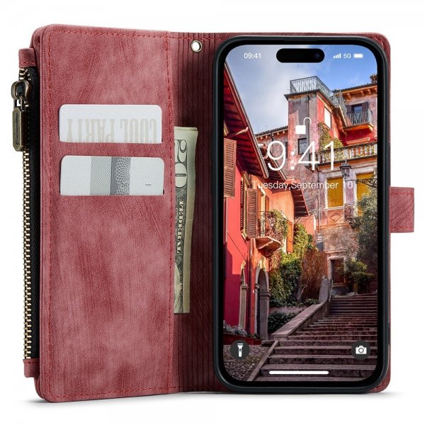 CaseMe iPhone 15 Pro Max Cover C30-serien Rød