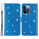 iPhone 15 Pro Max Cover Glitter Blå