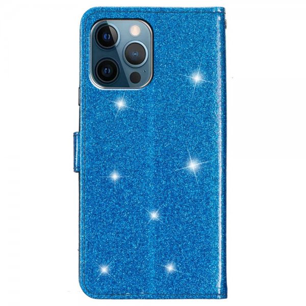 iPhone 15 Pro Max Cover Glitter Blå