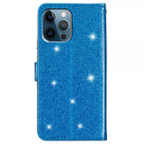 iPhone 15 Pro Max Cover Glitter Blå
