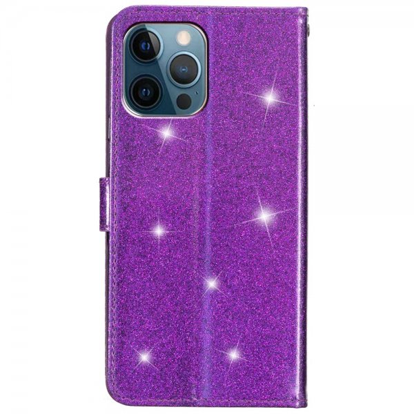 iPhone 15 Pro Max Cover Glitter Lilla