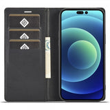 Lc.Imeeke iPhone 15 Pro Max Cover Kulstoffiberstruktur Rød Stribe Vertikal Sort