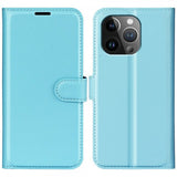 iPhone 15 Pro Max Cover Litchi Blå