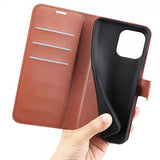 iPhone 15 Pro Max Cover Litchi Brun