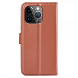 iPhone 15 Pro Max Cover Litchi Brun