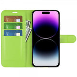 iPhone 15 Pro Max Cover Litchi Grøn