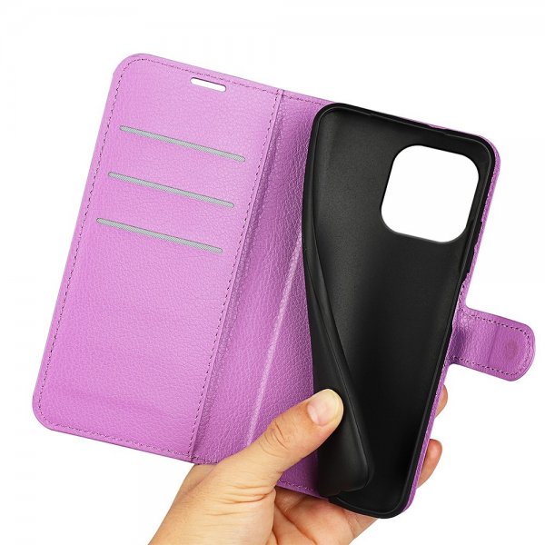 iPhone 15 Pro Max Cover Litchi Lilla