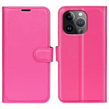 iPhone 15 Pro Max Cover Litchi Magenta