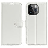 iPhone 15 Pro Max Etui Litchi Hvid