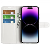 iPhone 15 Pro Max Etui Litchi Hvid