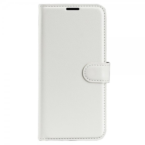 iPhone 15 Pro Max Etui Litchi Hvid