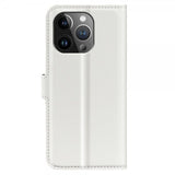 iPhone 15 Pro Max Etui Litchi Hvid