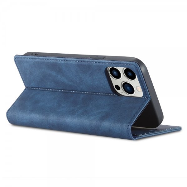 Lc.Imeeke iPhone 15 Pro Max Cover med Kortlomme Flip Blå