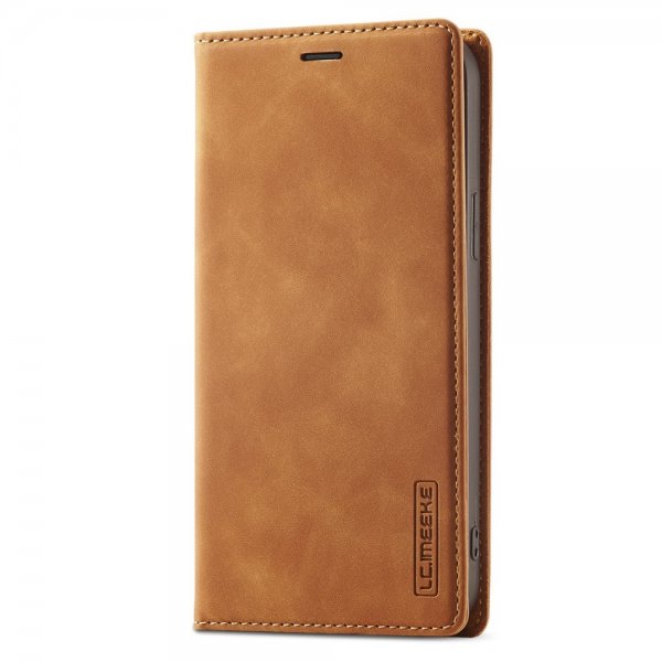 Lc.Imeeke iPhone 15 Pro Max Etui med Kortlomme Flip Brun