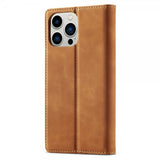 Lc.Imeeke iPhone 15 Pro Max Etui med Kortlomme Flip Brun