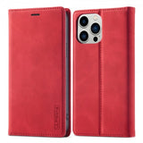 Lc.Imeeke iPhone 15 Pro Max Etui med Kortlomme Flip Rød