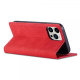 Lc.Imeeke iPhone 15 Pro Max Etui med Kortlomme Flip Rød
