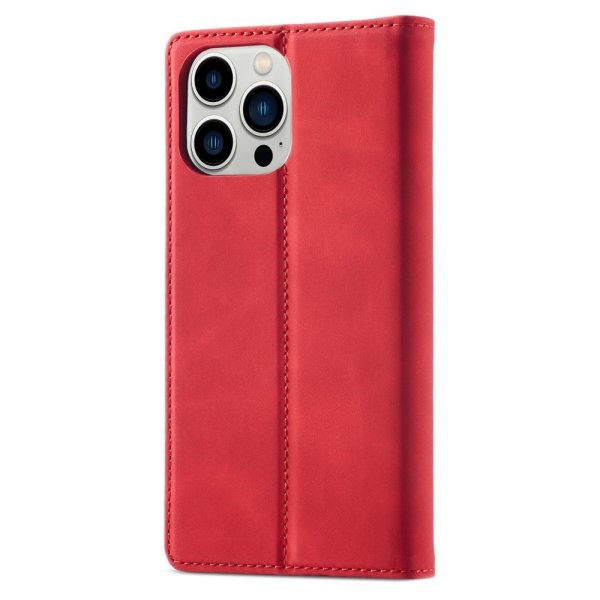 Lc.Imeeke iPhone 15 Pro Max Etui med Kortlomme Flip Rød