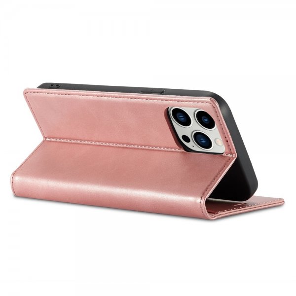 Lc.Imeeke iPhone 15 Pro Max Etui med Kortlomme Flip Rosaguld