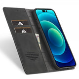 Lc.Imeeke iPhone 15 Pro Max Etui med Kortlomme Flip Sort