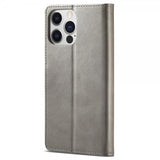 Lc.Imeeke iPhone 15 Pro Max Cover med Kortlomme Kickstand-funktion Grå