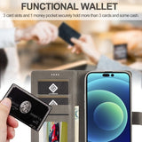 Lc.Imeeke iPhone 15 Pro Max Cover med Kortlomme Kickstand-funktion Grå