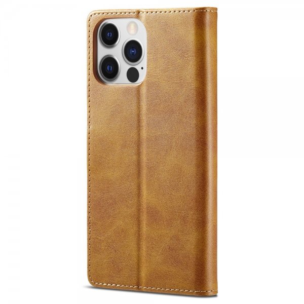 Lc.Imeeke iPhone 15 Pro Max Cover med Kortlomme Standerfunktion Lysebrun