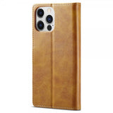 Lc.Imeeke iPhone 15 Pro Max Cover med Kortlomme Standerfunktion Lysebrun