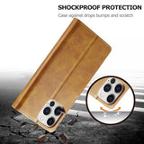Lc.Imeeke iPhone 15 Pro Max Cover med Kortlomme Standerfunktion Lysebrun