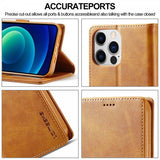 Lc.Imeeke iPhone 15 Pro Max Cover med Kortlomme Standerfunktion Lysebrun
