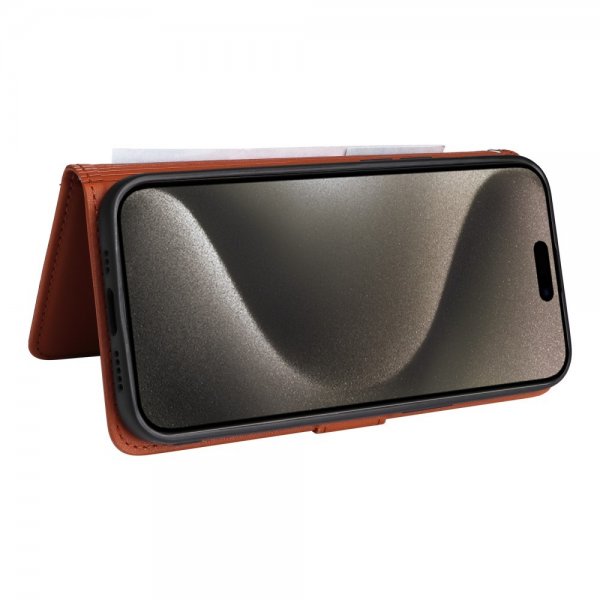 Betopnice iPhone 15 Pro Max Cover med Aftageligt Etui 005 Brun