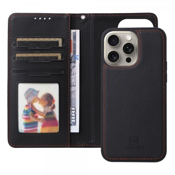 Betopnice iPhone 15 Pro Max cover med aftageligt etui 005 Sort