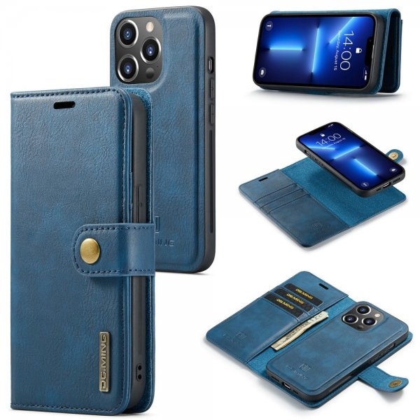 Dg.Ming iPhone 15 Pro Max Etui med Aftageligt Cover Blå